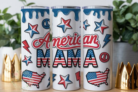 American Mama Flag 20oz Tumbler Design: Graphics for Tumbler Wraps