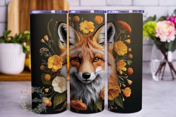 Autumn Fox Floral Tumbler Wraps: Graphics for Local Branding