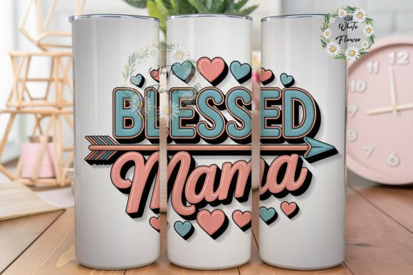 Blessed Mama Arrow Hearts 20oz Tumbler Graphics