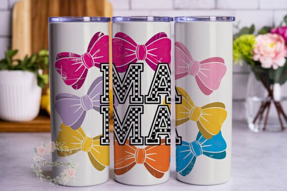 Distressed Bows Mama 20oz Tumbler Wrap: Graphics for Branding