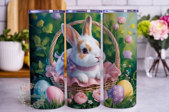 Easter Bunny Basket 20oz Tumbler Wraps Graphics