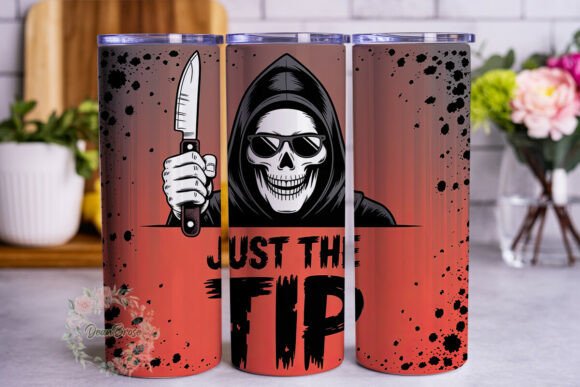 Edgy Skull Knife 20oz Tumbler Wrap Graphics