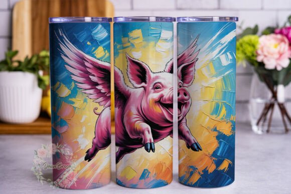 Flying Pig Art 20oz Tumbler Wrap Graphics Review