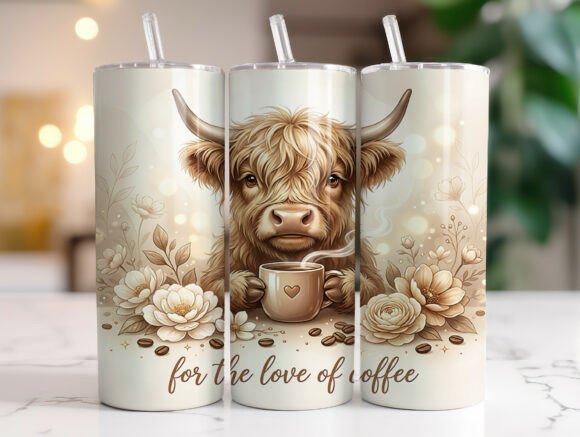 Highland Cow Coffee Lover Tumbler Wrap