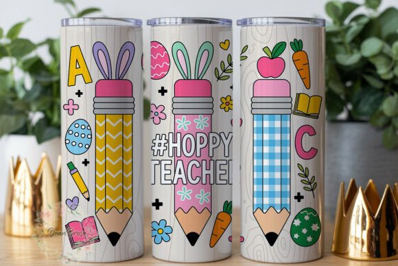 Hoppy Teacher Pencil 20oz Tumbler Wrap Graphics