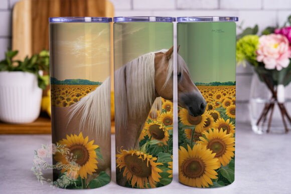 Horse Sunflower Field Tumbler Wrap Graphics Review