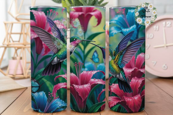 Hummingbird Floral Garden 20oz Tumbler