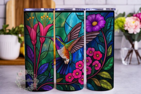 Hummingbird Stained Glass Tumbler Wraps Graphics Review
