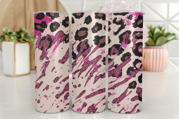 Leopard Print Tumbler Wrap Glitter Gold