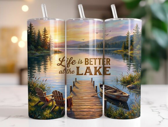 Life is Better at the Lake Tumbler Graphics & Wraps
