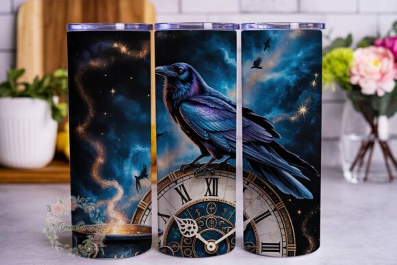 Mystical Raven Clock 20oz Tumbler Wrap Graphics Review
