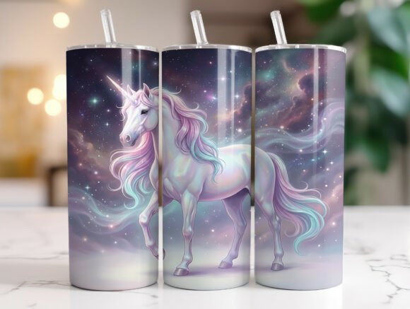Pastel Galaxy Unicorn Fantasy Tumbler Graphics