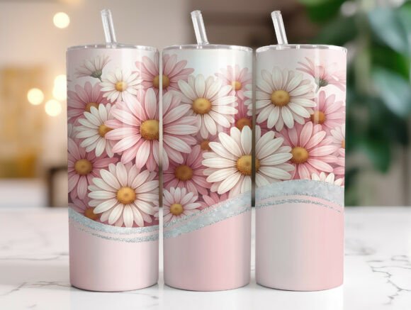 Pink Daisy Floral Tumbler Wrap: Graphics Review