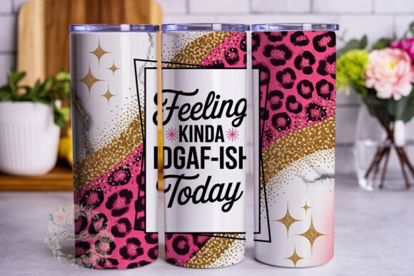 Pink Glitter Leopard Quote Tumbler Wraps Graphics