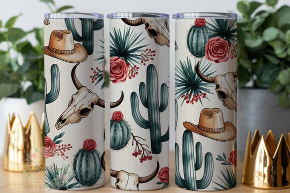 Rustic Desert Bloom Tumbler Wrap Graphics