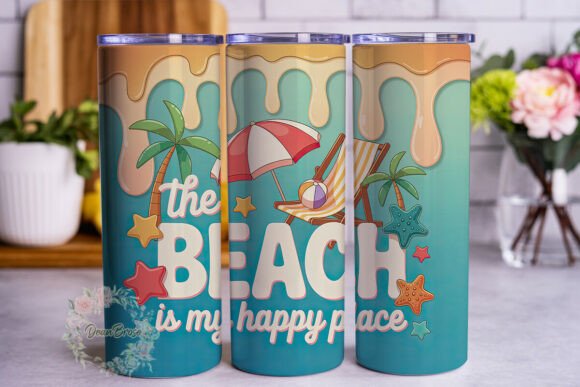 Summer Beach Happy Place Tumbler Wraps Graphics Review