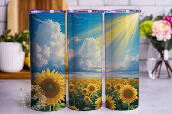Sunflower Field Sky Tumbler Wrap Review