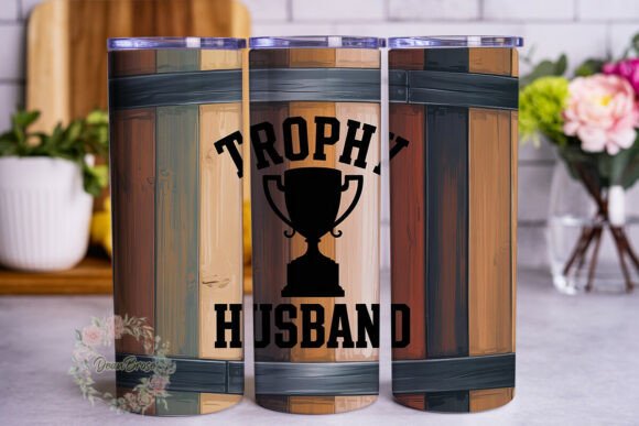 Trophy Husband Wood Barrel Tumbler: Graphics & Wraps