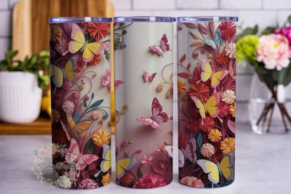 Vibrant Butterfly Garden Graphics & Tumbler Wraps
