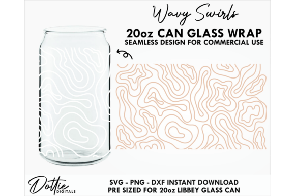 Wavy Lines 20oz Glass Can Wrap SVG